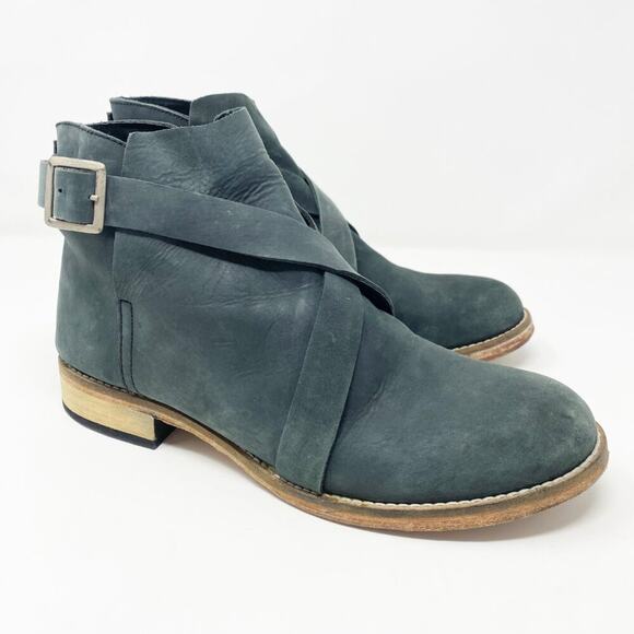 Free People Gray Nubuck Leather Ankle Boots Women's EU Size 39 Made in India EUC - Picture 10 of 10